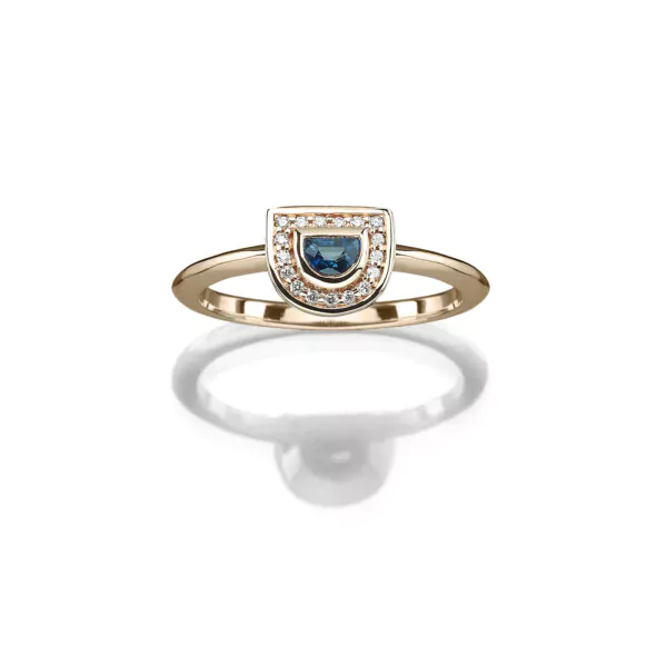 von ABLEITNER | Ring | Blausaphir & Brillanten | 750/000 Roségold