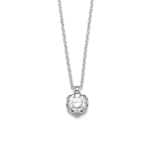 von ABLEITNER | Solitäranhänger Timeless | Krappenfassung | Diamant im Brillantschliff 0,45 ct, TW/VS