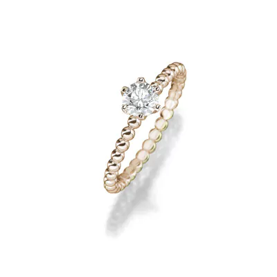 von ABLEITNER | Kugel-Solitärring Timeless Florence | 750/000 Roségold | 0,40 ct